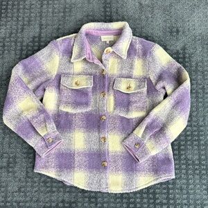 Skies Are Blue Purple and Cream Plaid Shacket